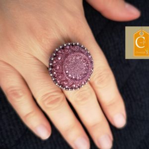 Bague framboise bouton ancien