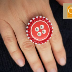 Bague rouge et blanche